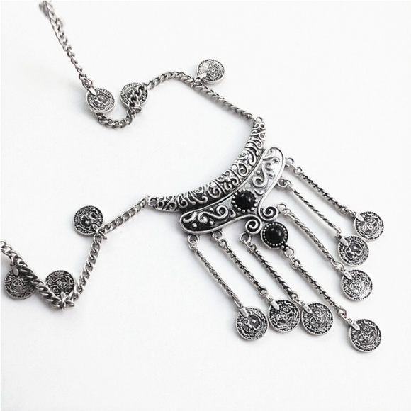Boutique Jewelry - Boho Retro Necklace Faux Coin Tassel